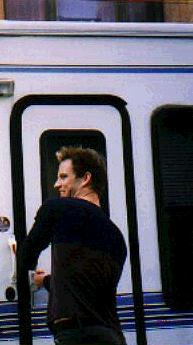 Robert going into his trailer.